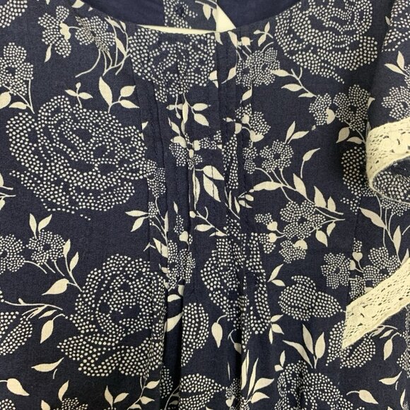 Janie & Jack Girls 3 3T Romper Jumpsuit Navy Blue Ruffle Summer Spring - Picture 7 of 16